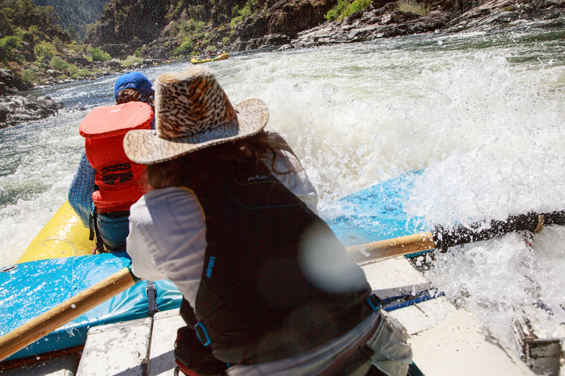 Rafting through whitewater on the Rogue River