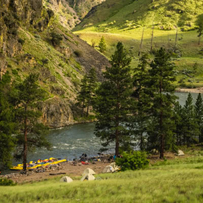 Camping along Idaho's Middle Fork of the Salmon River.