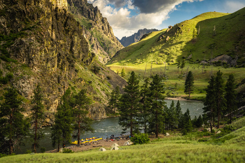 A view of camp on a Middle Fork Salmon River rafting trip | Photo: Rob Aseltine