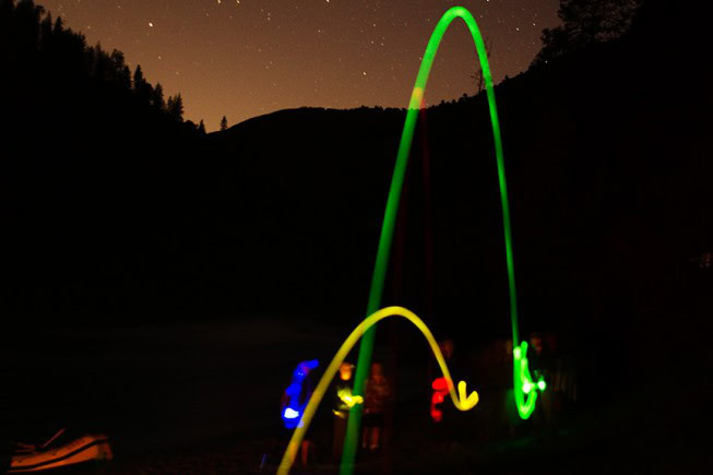 Glow in the dark bocce on an OARS rafting trip