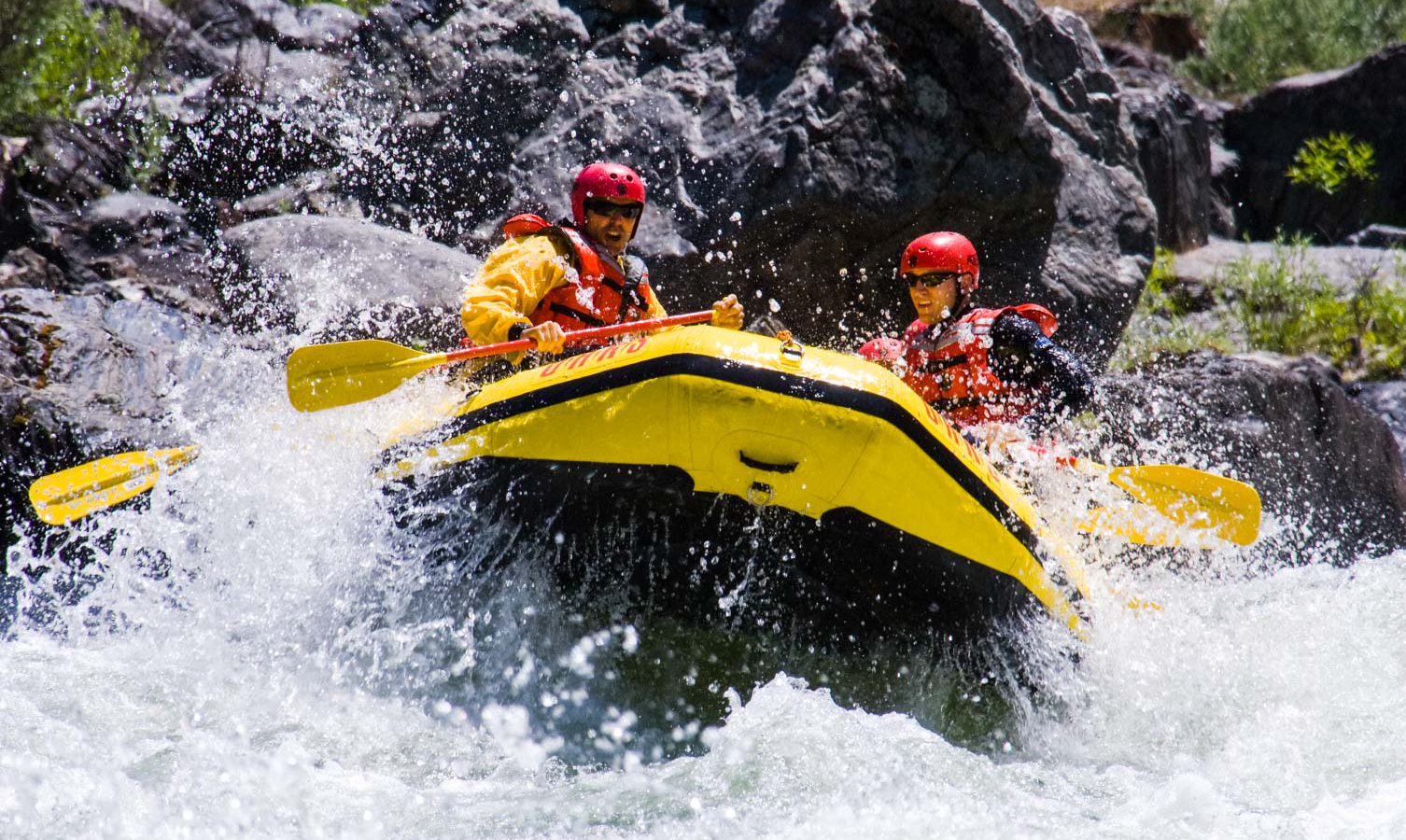 Group of rafters on California's Merced River