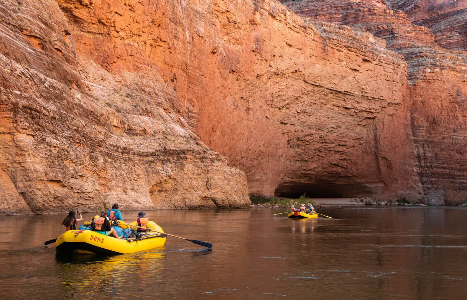 Group rafting in the Grand Canyon.