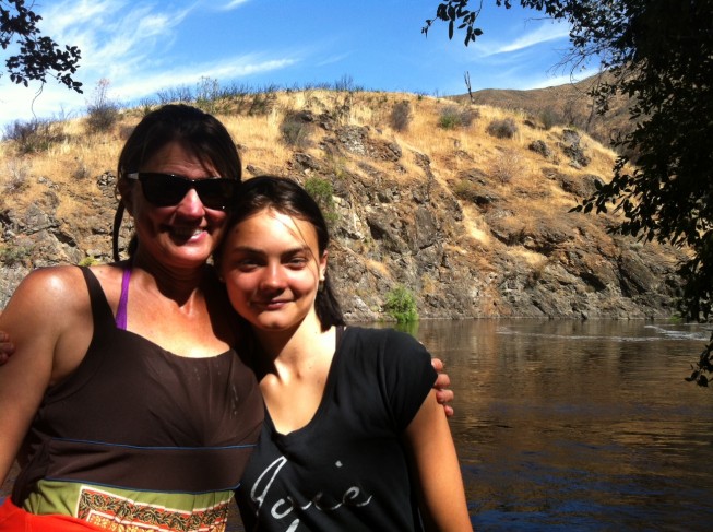 Mother-daughter rafting Tuolumne River