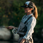 Portrait of a woman fishing