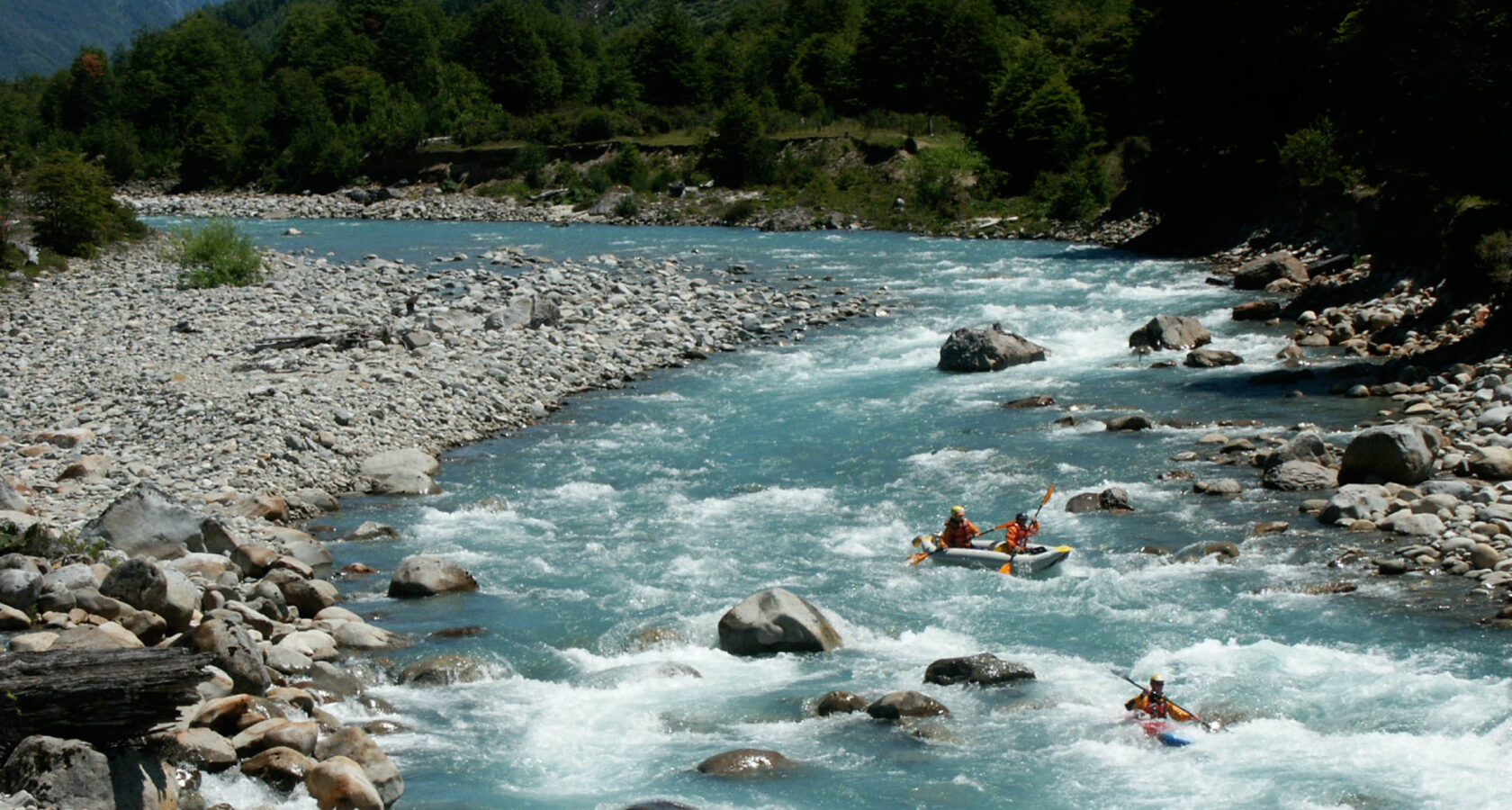Whitewater rafting the Futaleufú River in Chile.