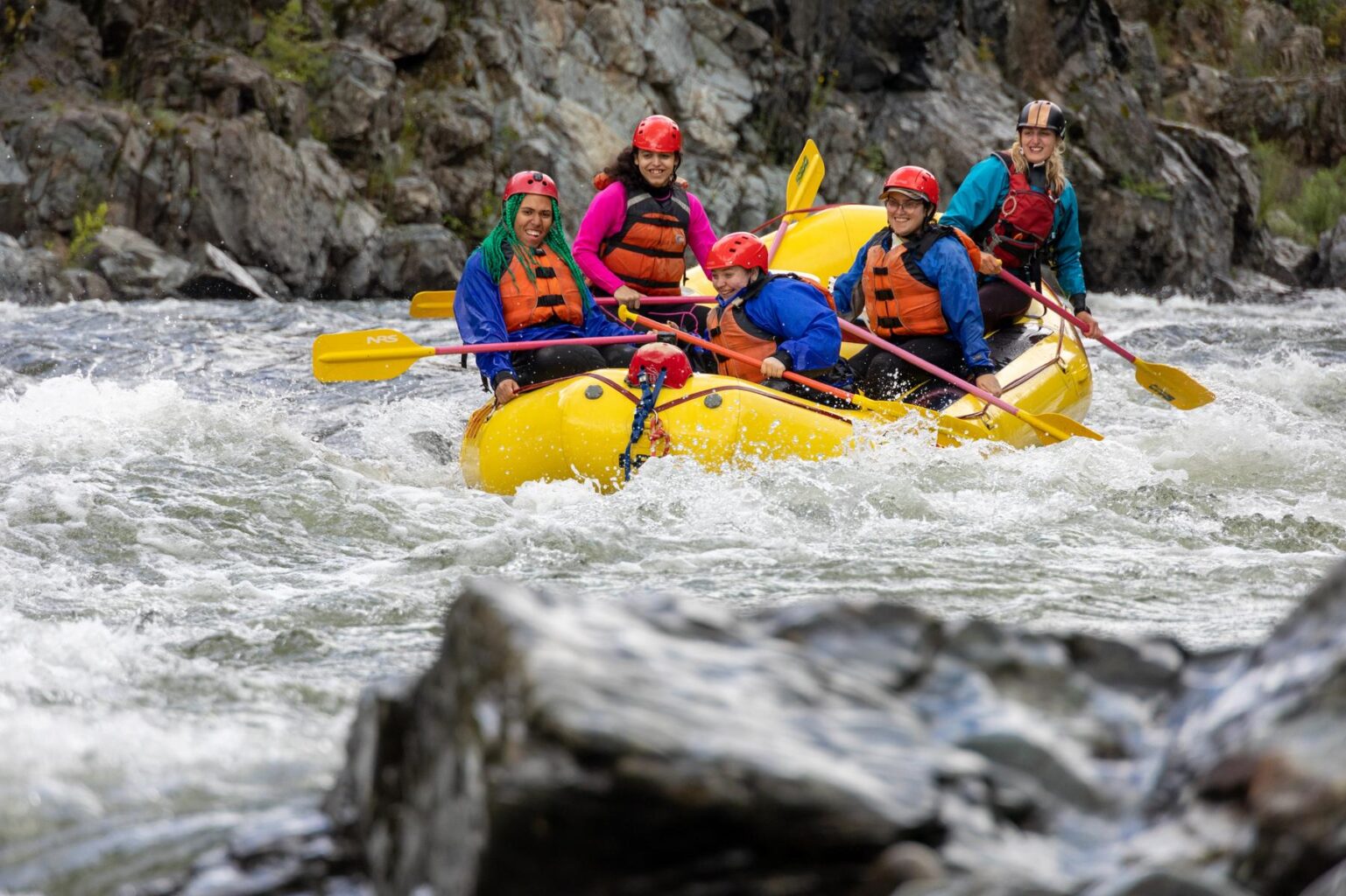 Rafting on the South Fork of the American River with members of the Sacramento LGBT Community Center