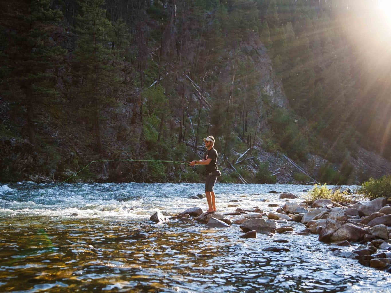 A fly fisherman on the Middle Fork