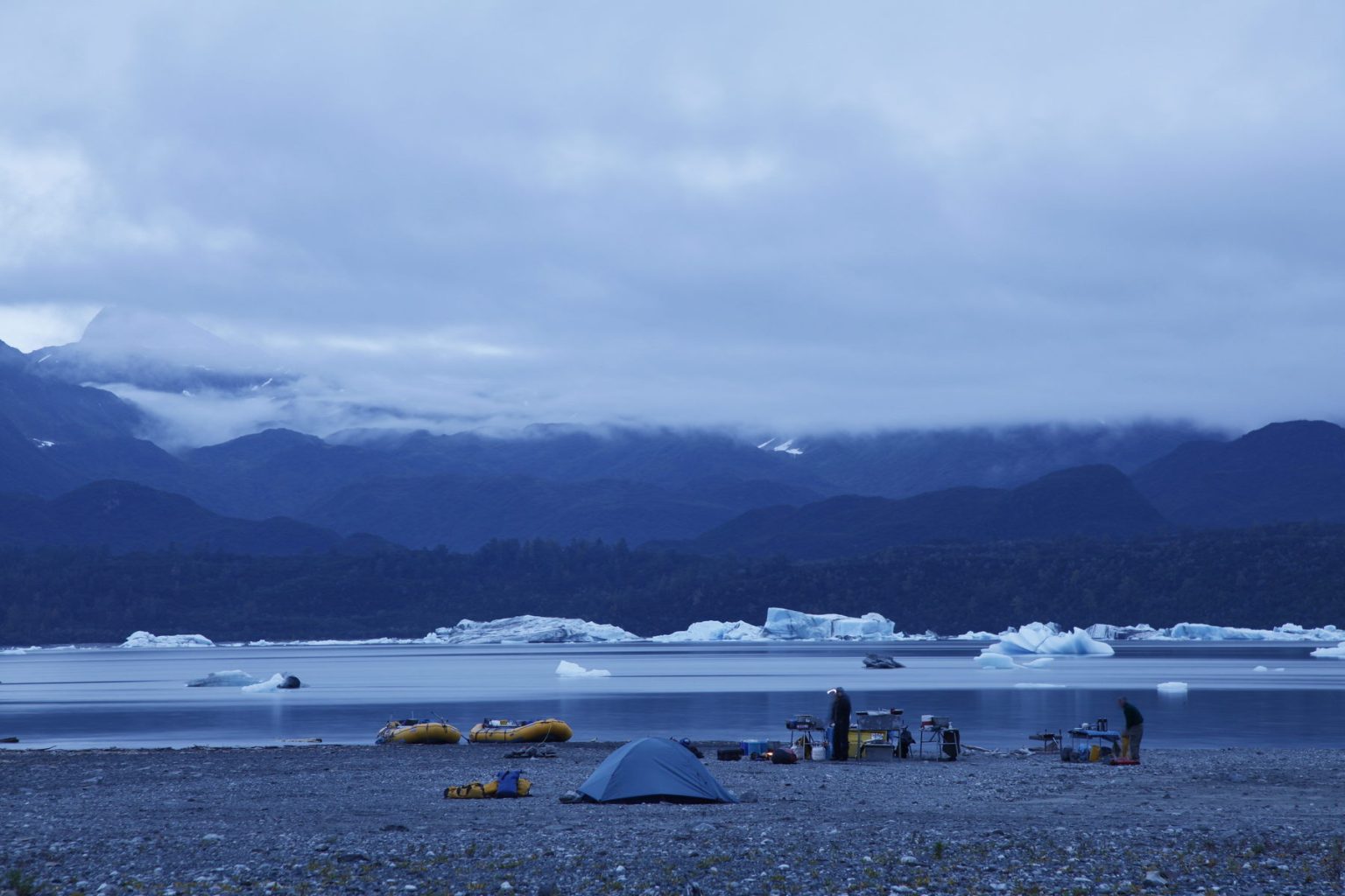 A campsite along Alsek Lake 