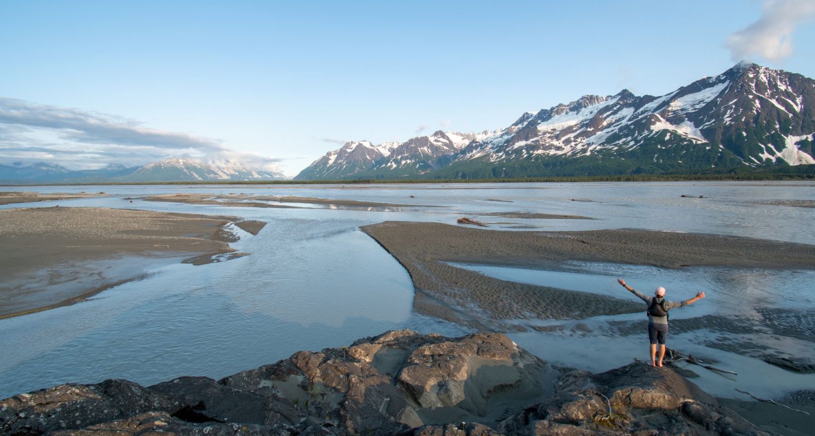 The vast landscape surrounding the Tatshenshini River in the Yukon