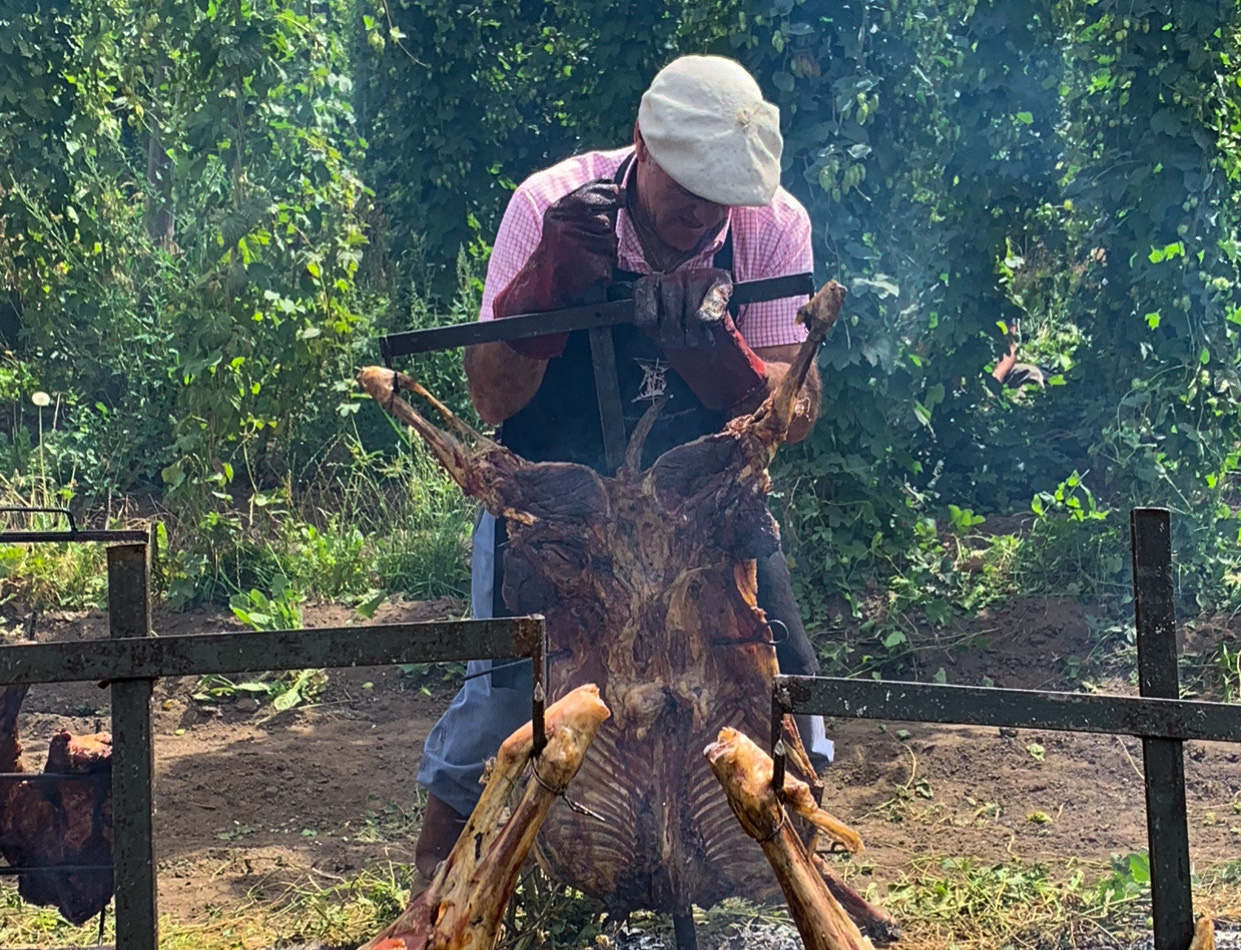 An asado is a traditional way of cooking meat in Patagonia culture 