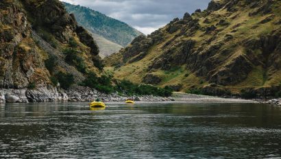 Cloudy day in Hells Canyon Snake River rafting trip