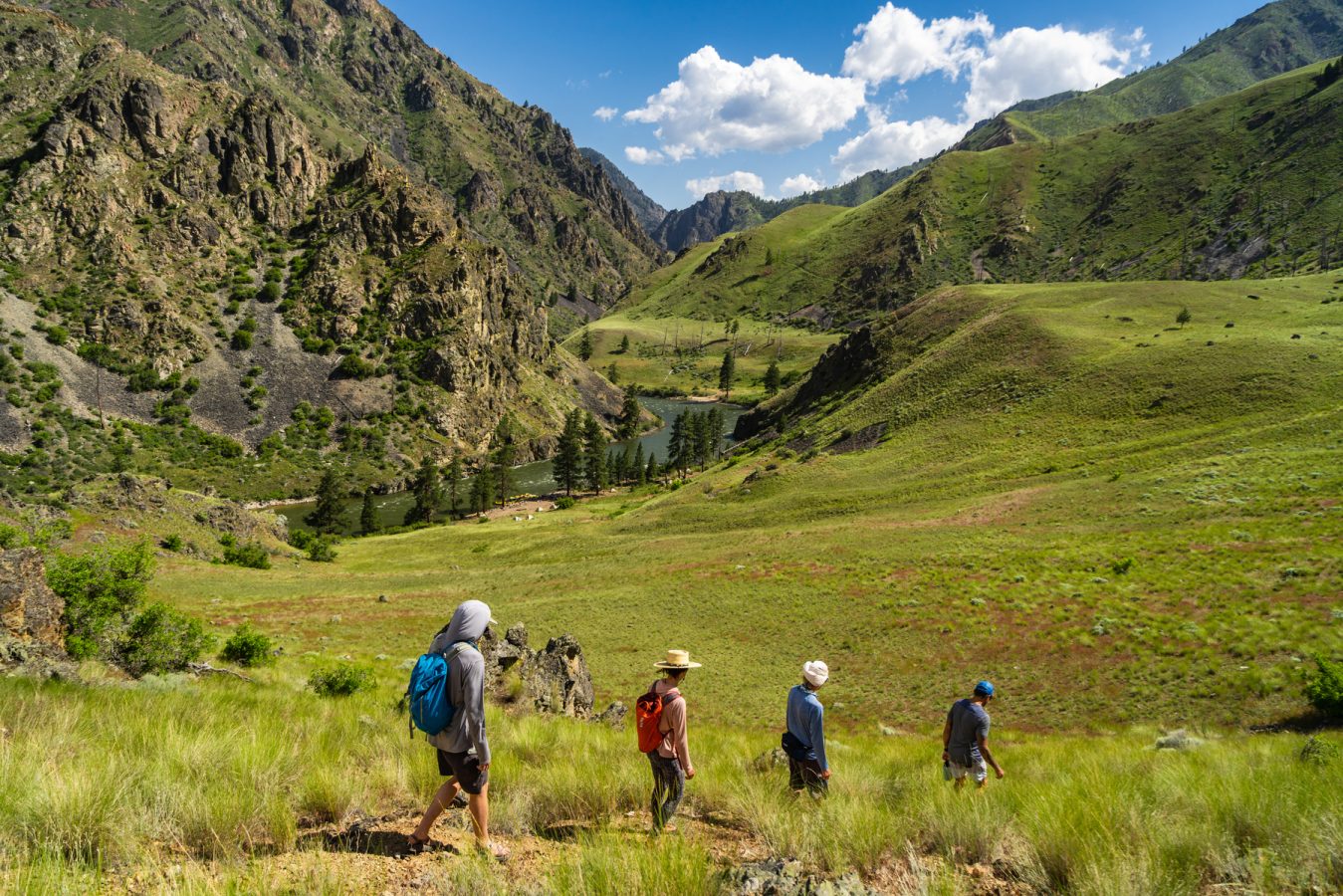 Hikers near the Middle Fork of the Salmon River