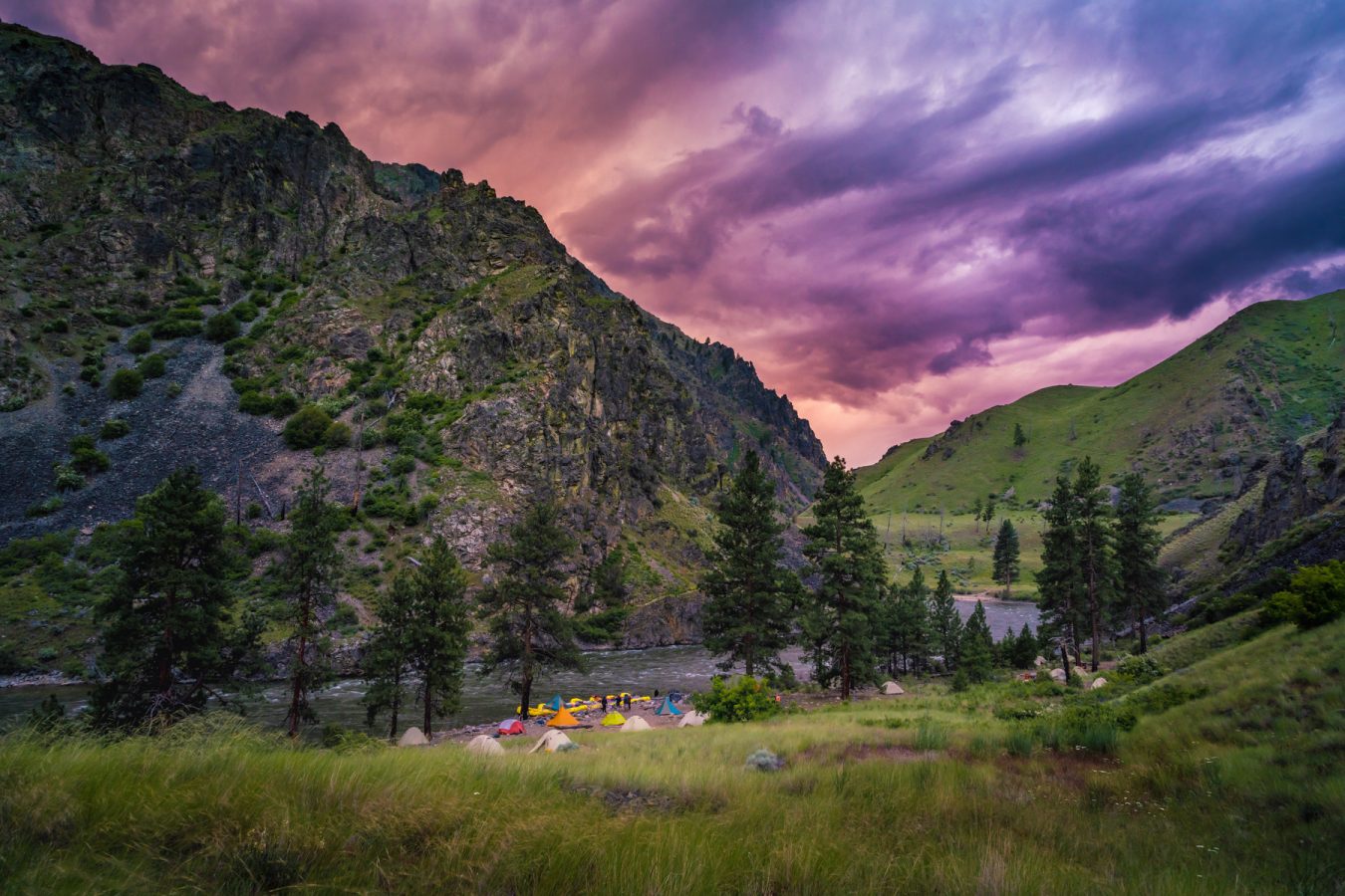 A view of camp on a Middle Fork Salmon River rafting trip | Photo: Rob Aseltine