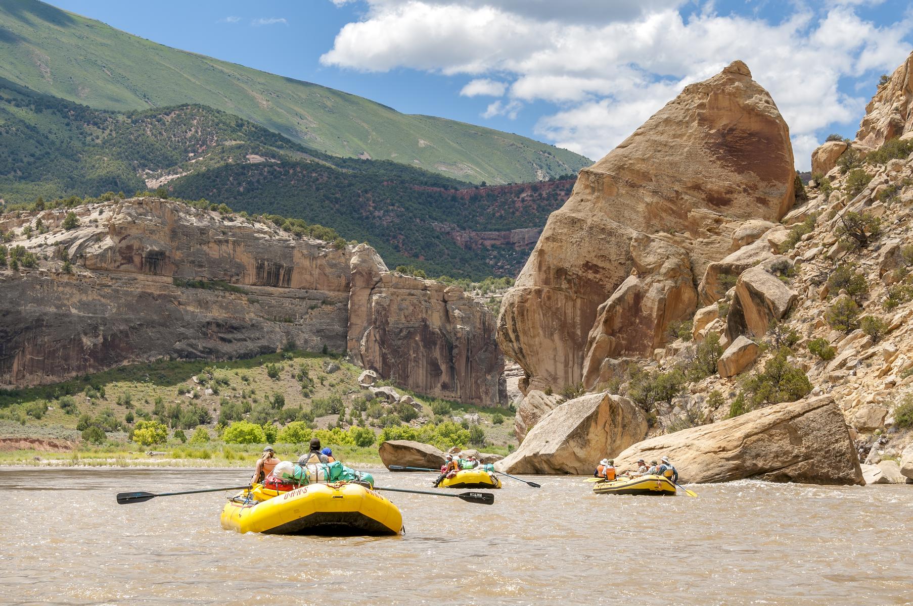 Rafts on the Yampa River