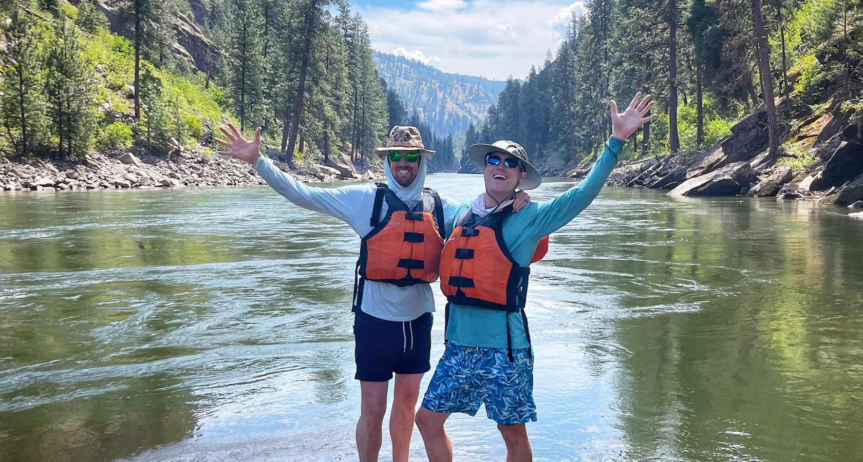 and his childhood best friend on the Main Salmon River in Idaho