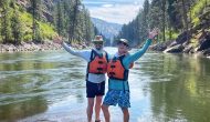 and his childhood best friend on the Main Salmon River in Idaho