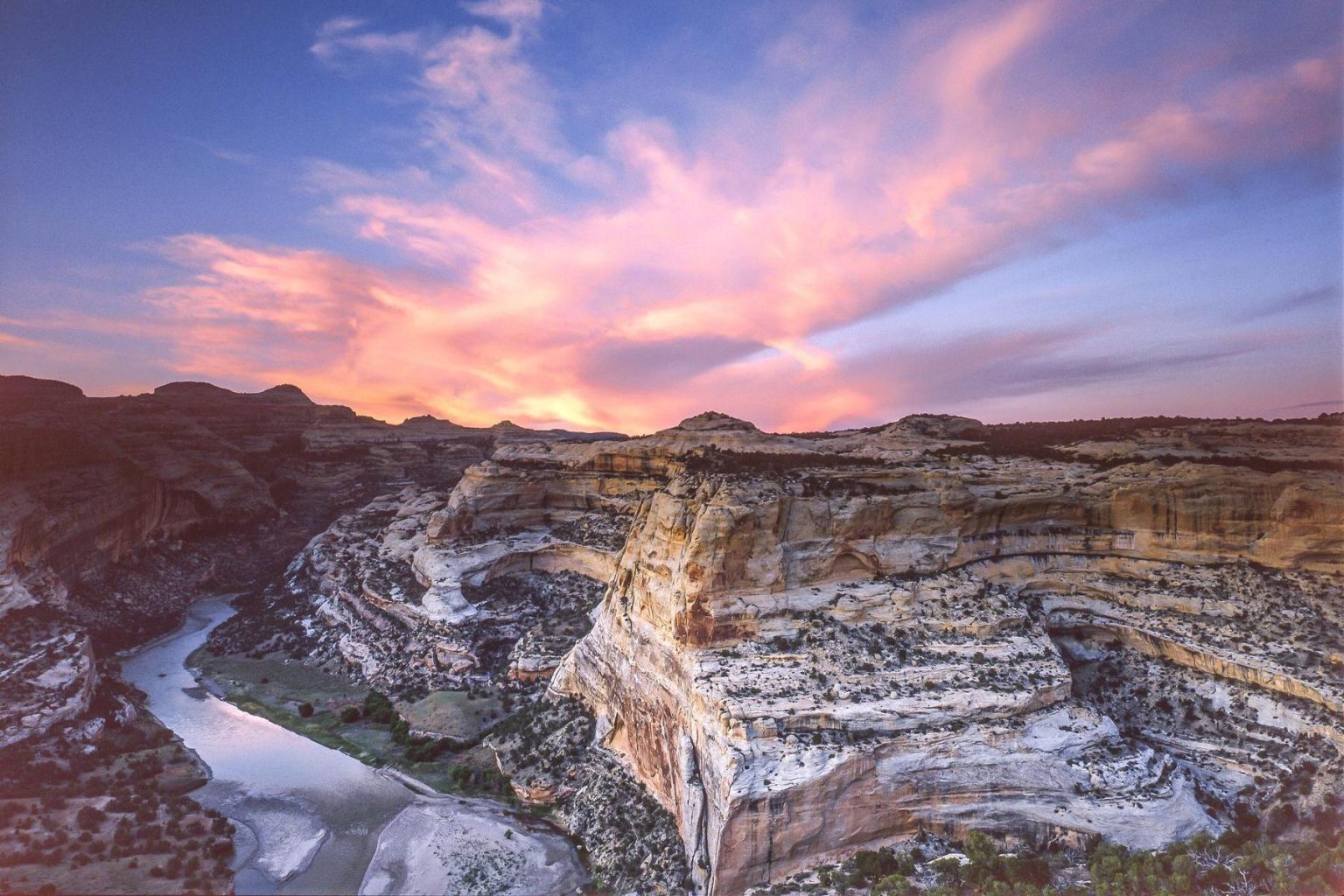 The Yampa River Canyon at sunset