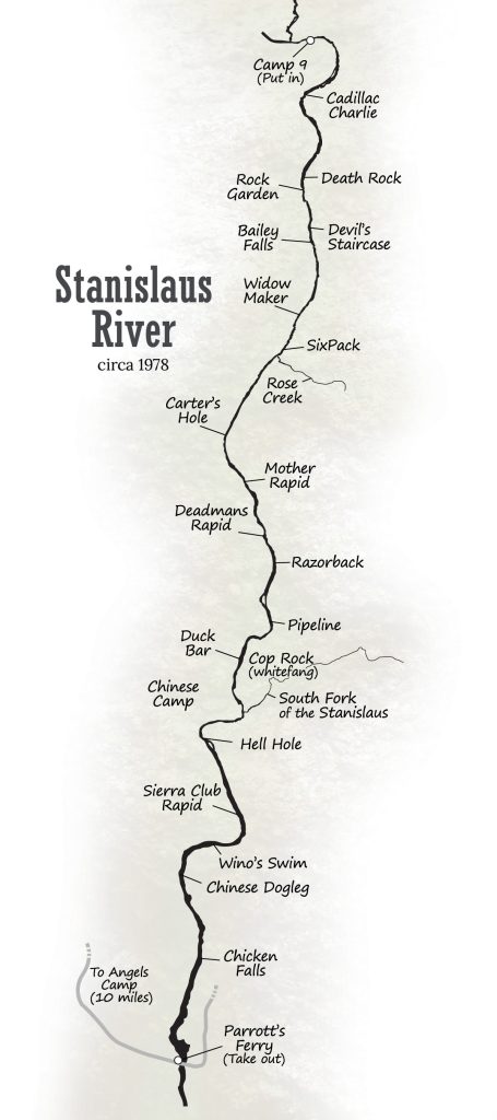 Historic Stanislaus River map, circa 1978