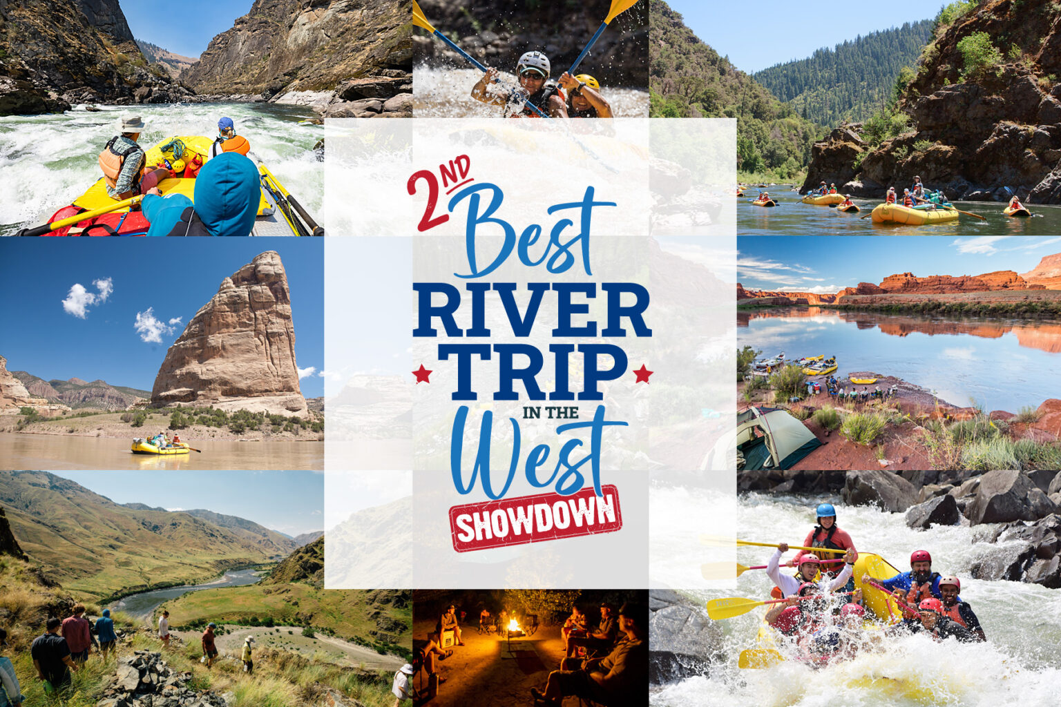 A graphic highlighting OARS Best in the West river trip campaign