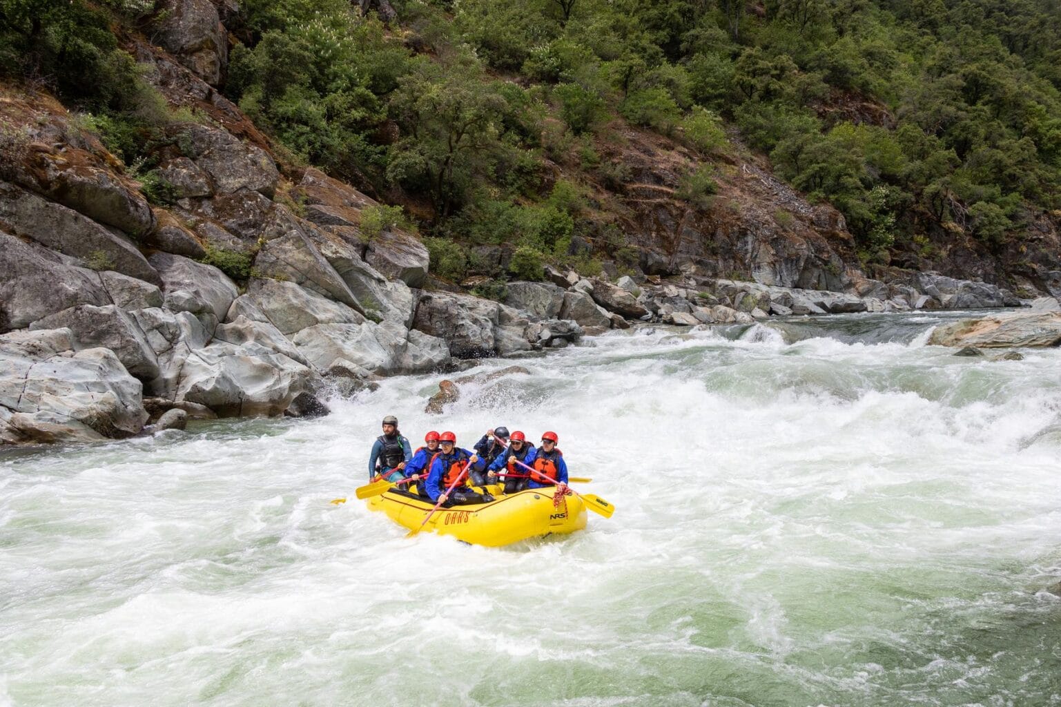Rafters running the North Fork American River during a high-water year.