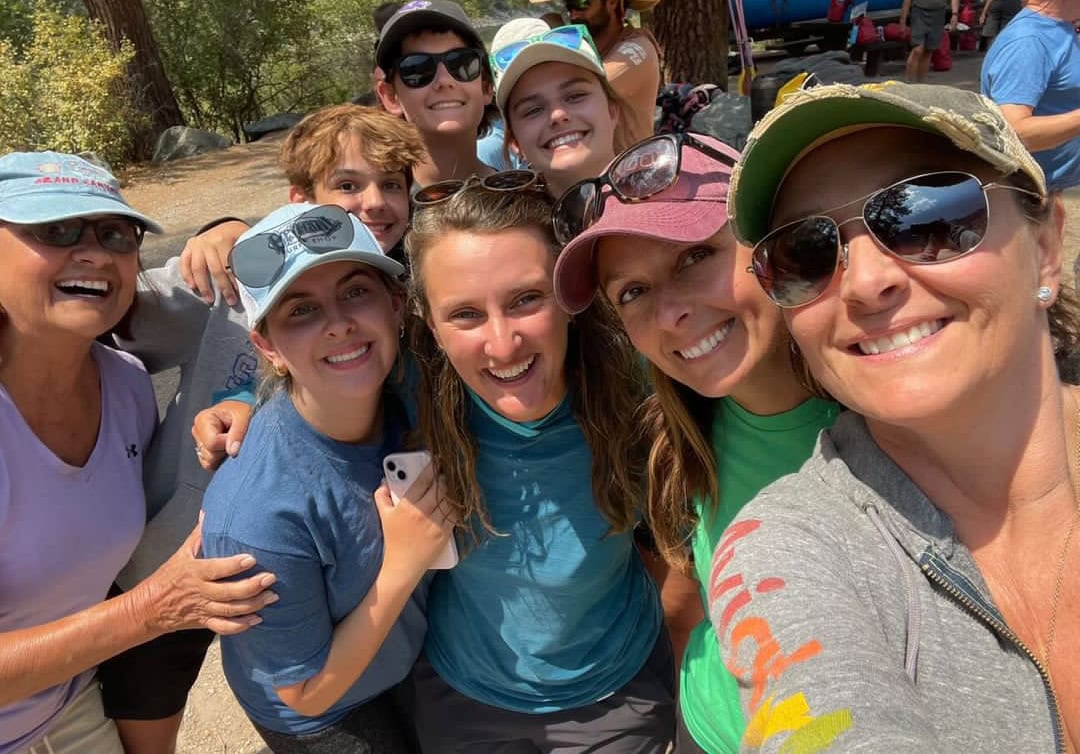 A group of rafters pose for a selfie on the Middle Fork Salmon River.