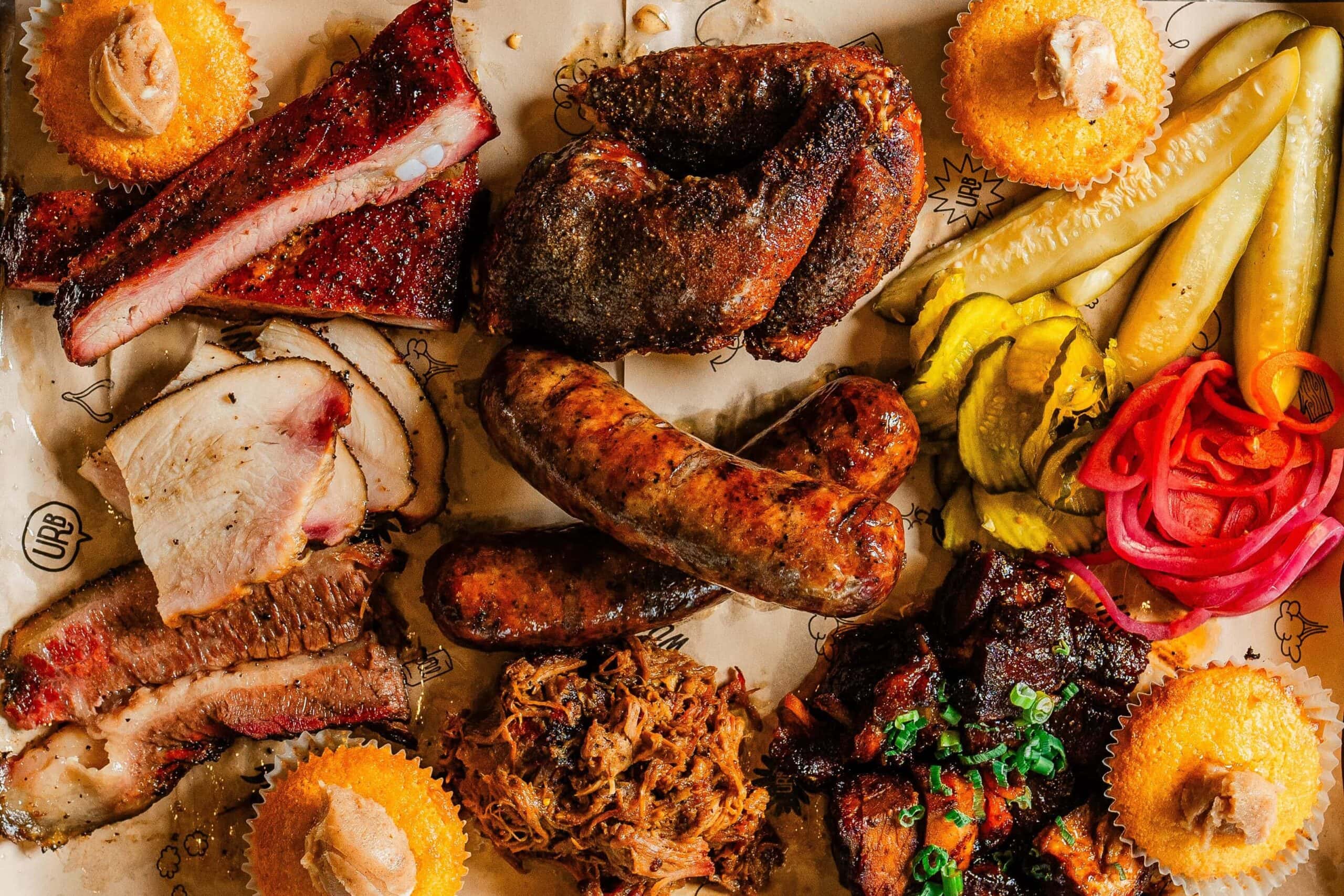 A spread of sausage and smoked meats from Sacramento's Urban Roots Brewery & Smokehouse.
