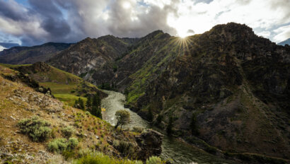 Birds eye view of the Middle Fork Salmon River Canyon