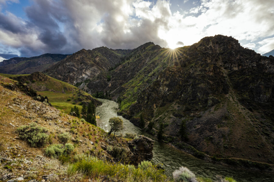 Birds eye view of the Middle Fork Salmon River Canyon