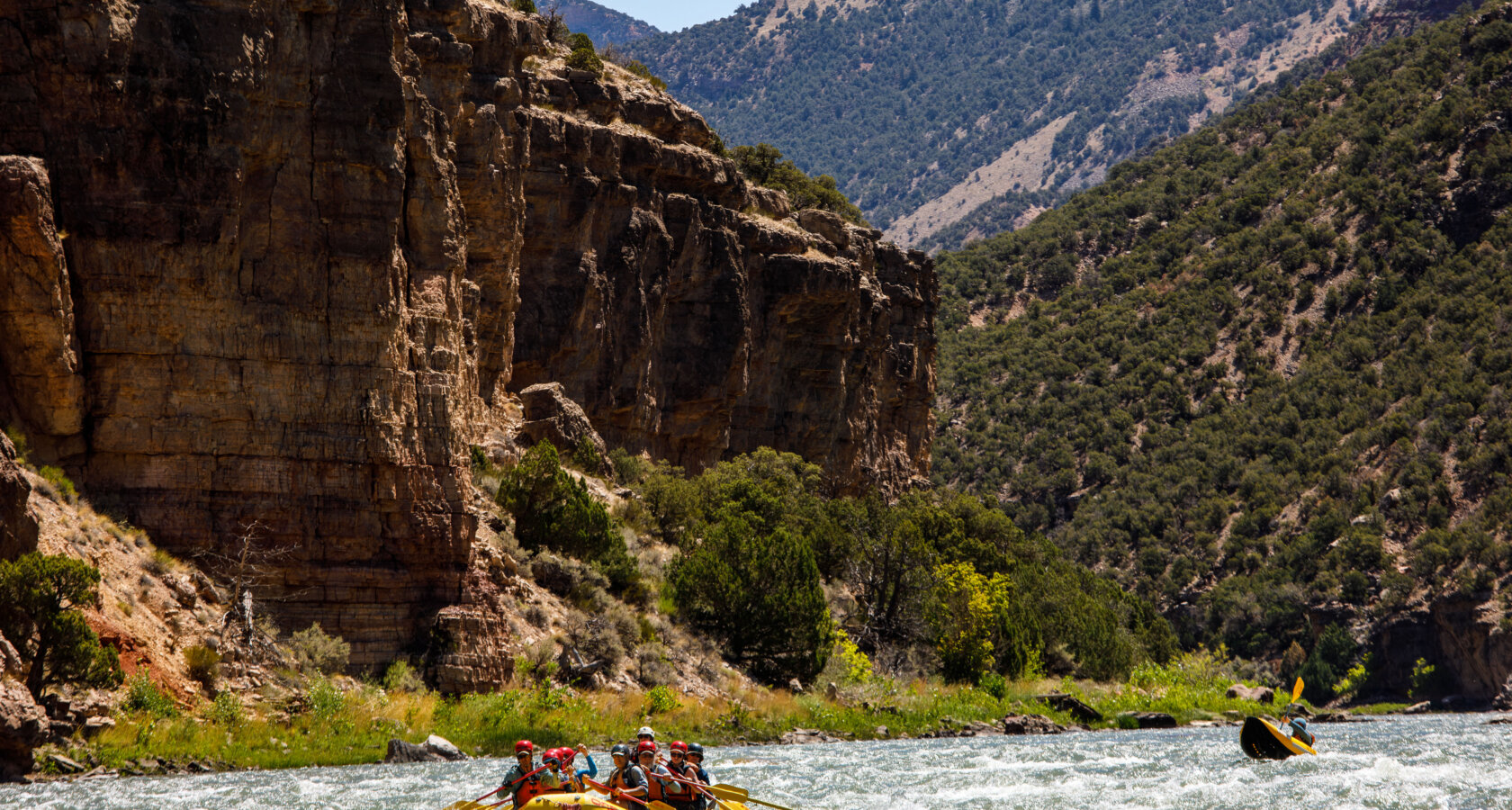 Rafters on the Green River in the Gates of Lodore