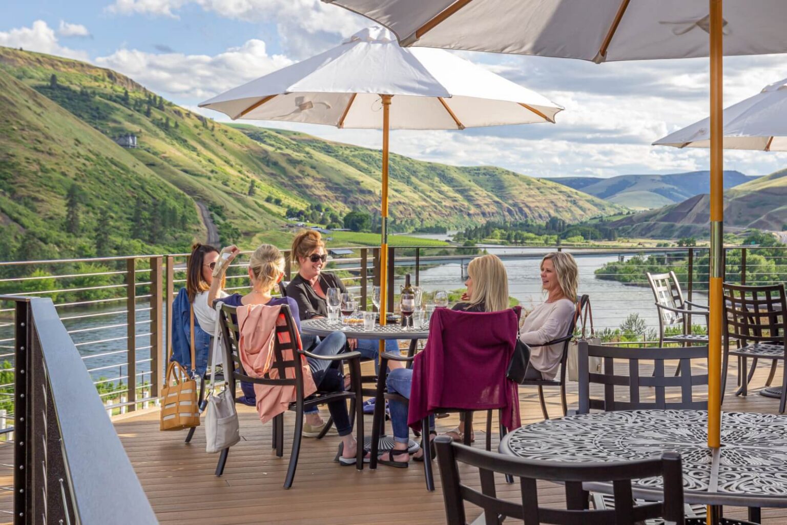 Wine tasting on the patio at Rivaura Estate Vineyard and Winery offers the best seat in the house.